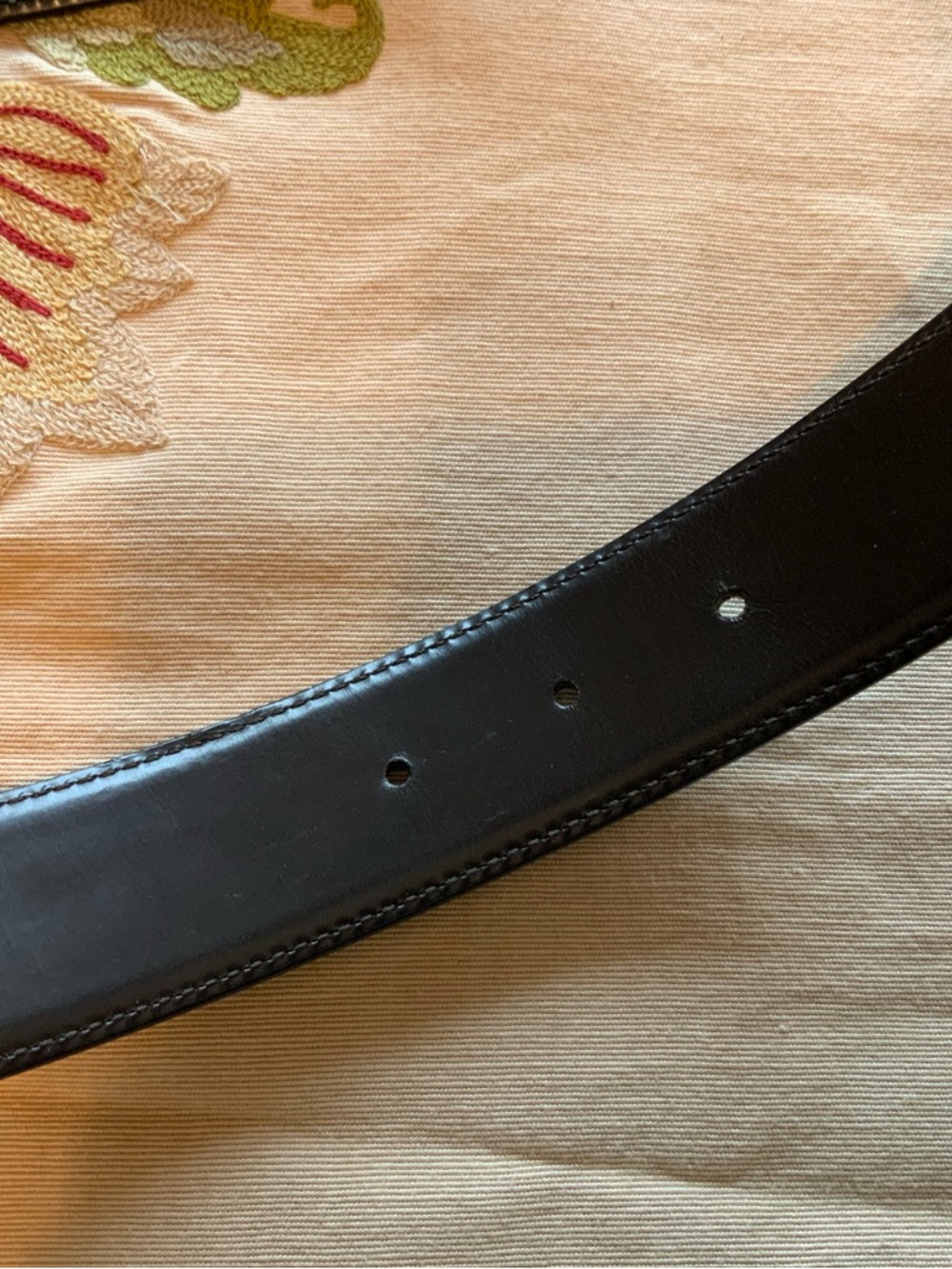 Gucci Black Leather Belt 90 36 Authentic! Silver Buckle Good! - Picture 9 of 11
